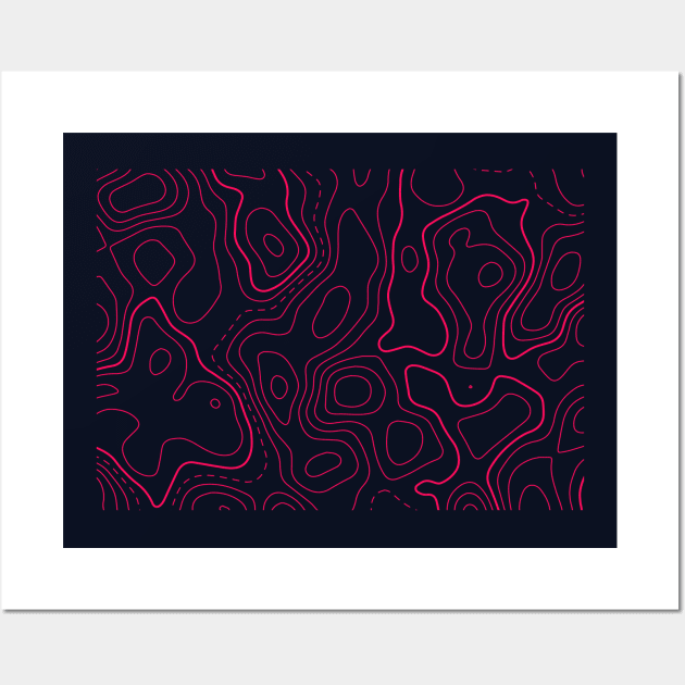 Topographic Map Pattern Wall Art by parazitgoodz